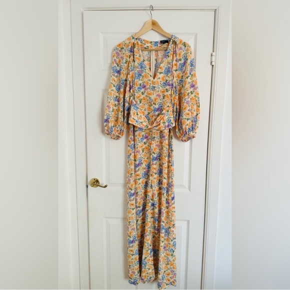 Lolita Midi Yellow Floral Dress Size 10 - RRP £95 💛 - Picture 2 of 4